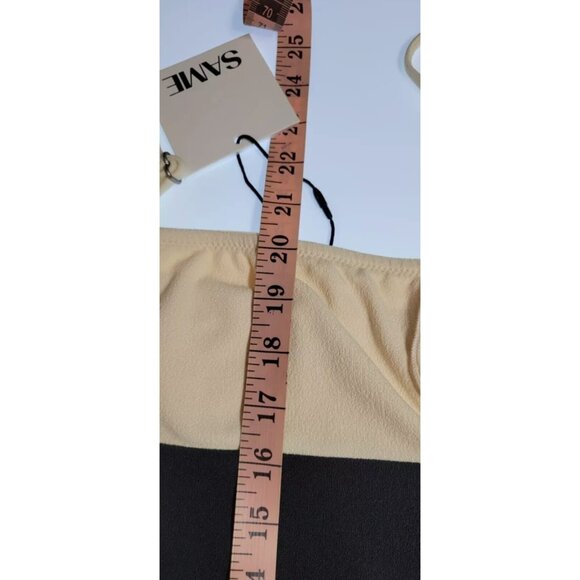 SAME Los Angeles One Piece Swimsuit Womens Color Suede Cream/Black Size Large - Picture 6 of 9